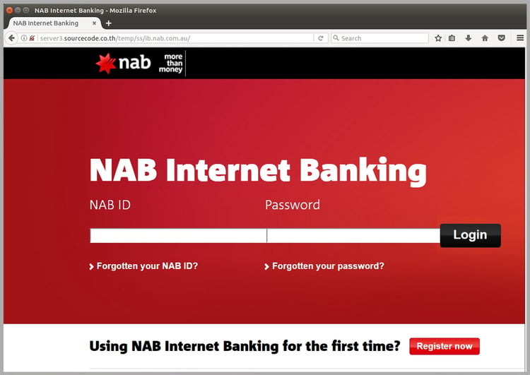 NAB phishing landing page MailGuard.jpg