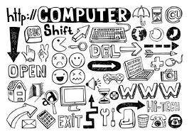 Set of computer doodles, 55 elements.