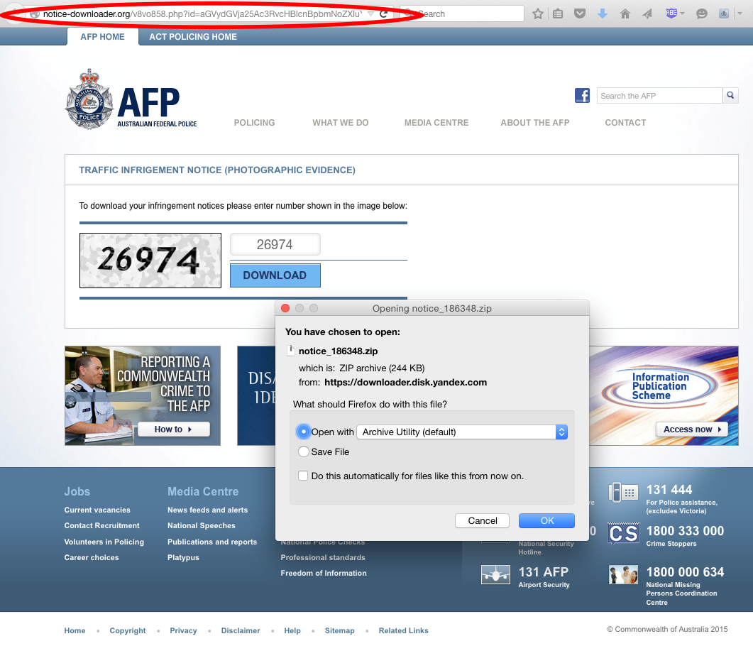 MailGuard AFP Email Scam July 1_Landing Page 1 Screenshot