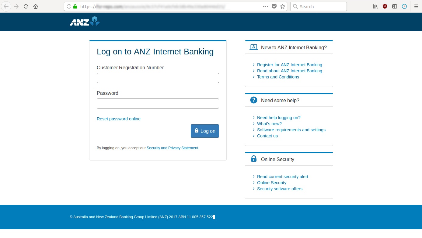 ANZ Bank trademarks exploited in phishing scam