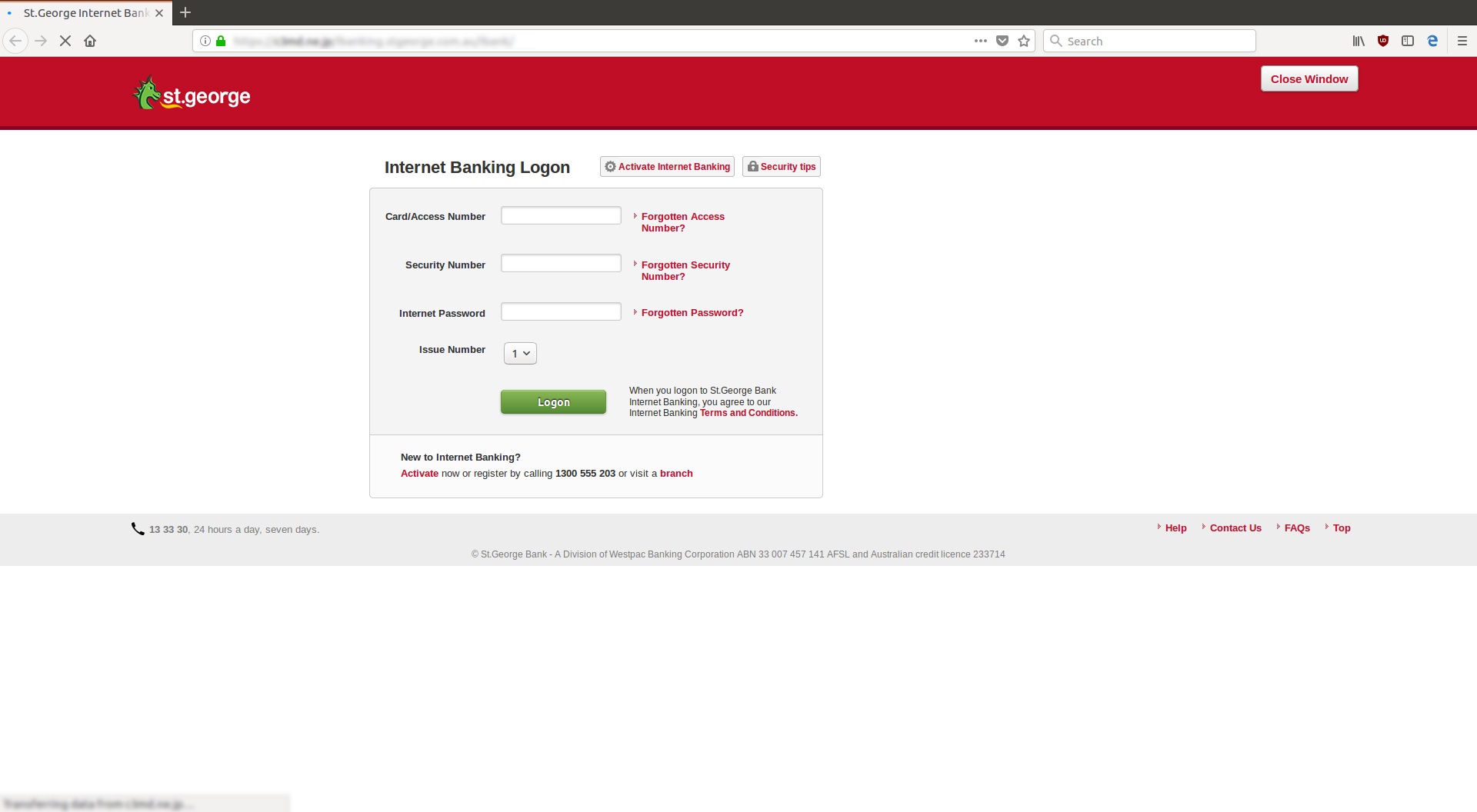 George Fakebook Password Scam: fake St George phishing site steals bank passwords
