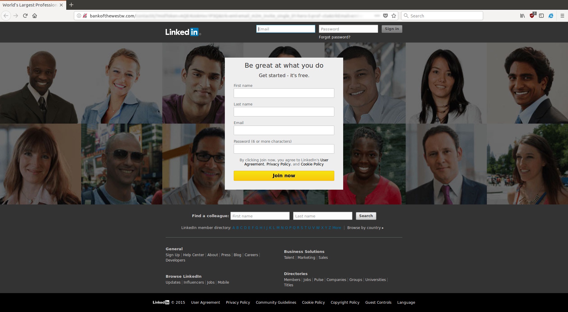 Fake LinkedIn network request is a phishing scam