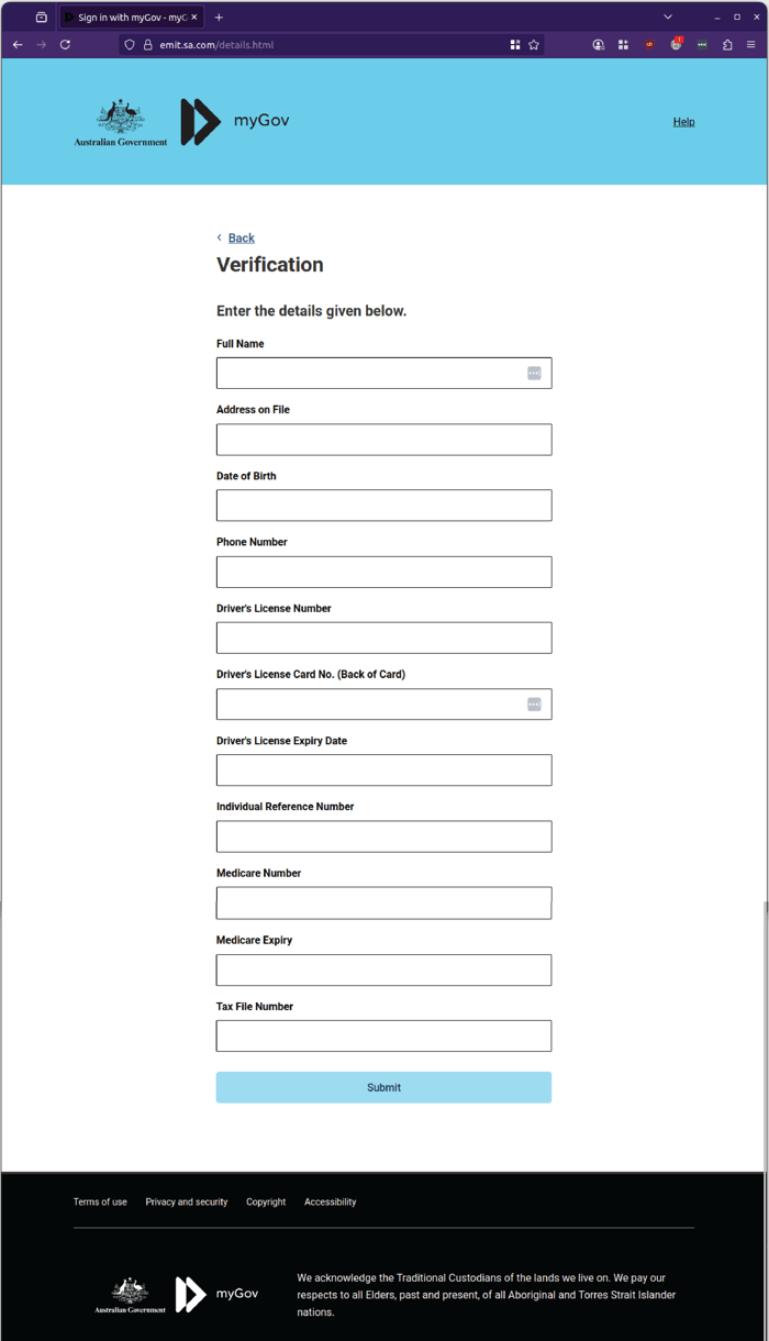 ATO MyGov Super - 0725 - myGov - personal details