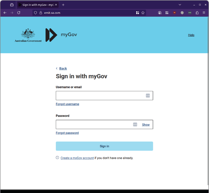 ATO MyGov Super - 0725 - myGov - signin - username password - 1
