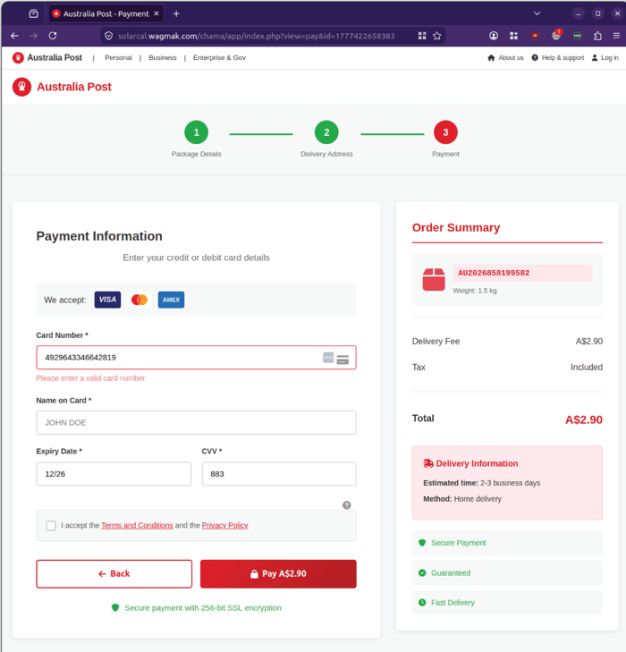 AusPost - 0426 - payment info