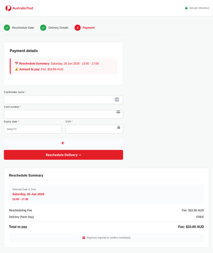 AusPost - 0626 - payment card information