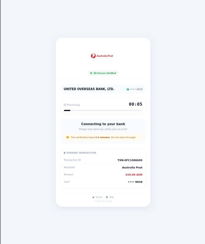 AusPost - 0626 - payment verification