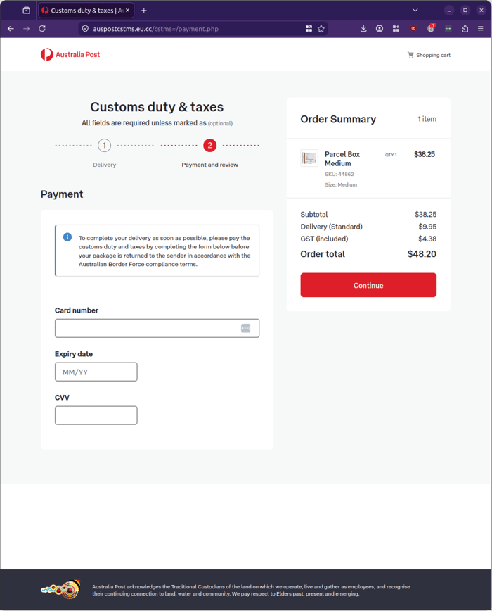 AusPost - 0726 - card payment details
