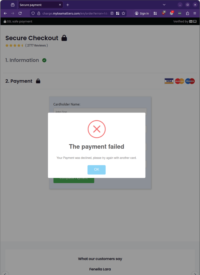 AusPost- 1225 - pay - failed