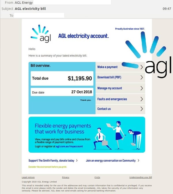 AGL Electricity Bill Scam
