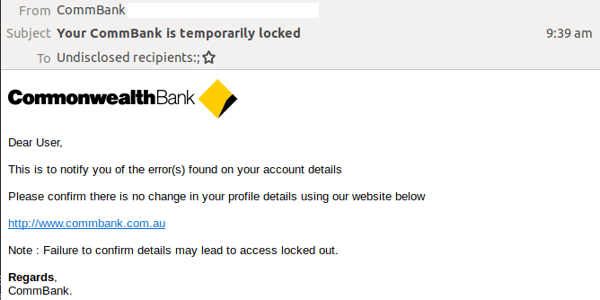 Comm Bank scam