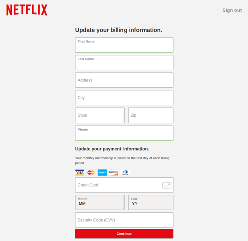 Netflix Scam Billing Details 2