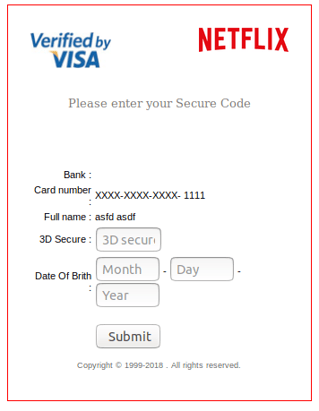Netflix Scam Visa Verification