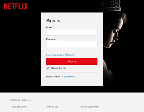 Netflix Sign In Page