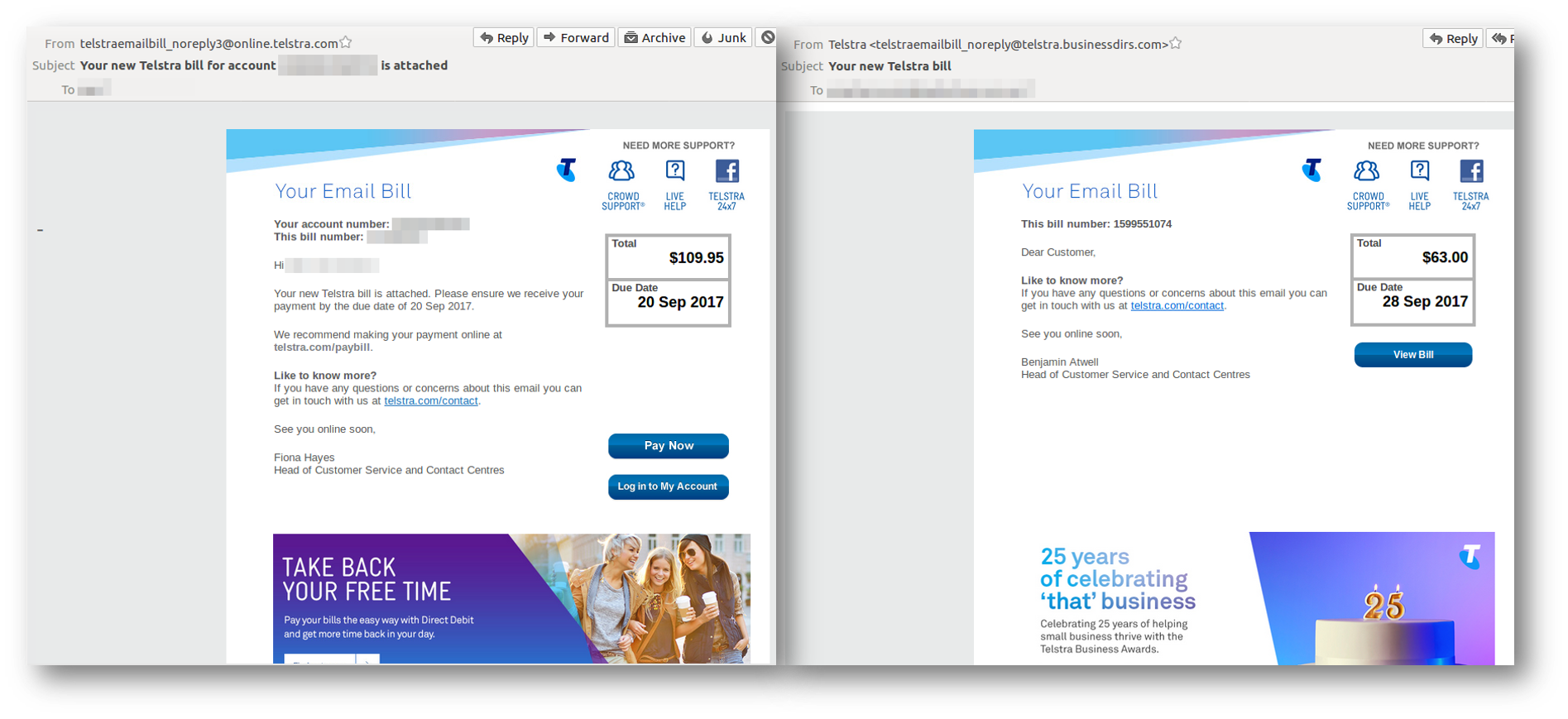 Sophisticated, near-clones of Telstra, Xero & CBA-branded assets in ...