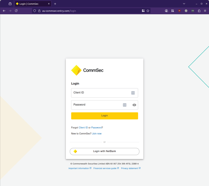 Commsec - 0825 - Login