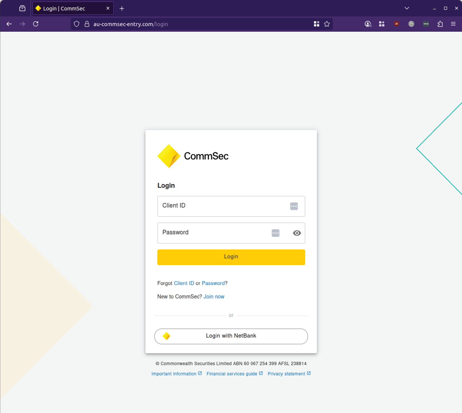 Commsec Sign In CommSec “Final Notice” phishing email harvests trading logins