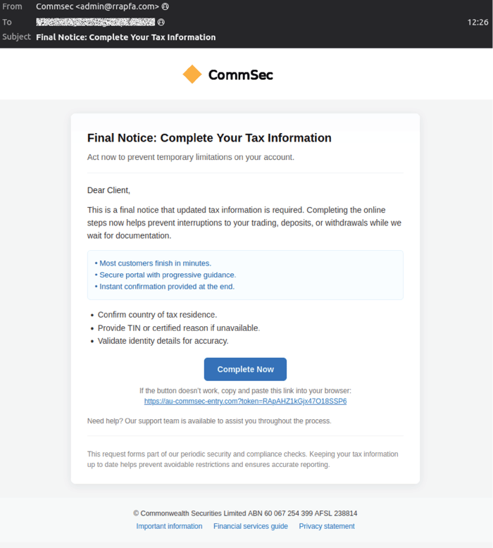 Commsec - 0825 - email