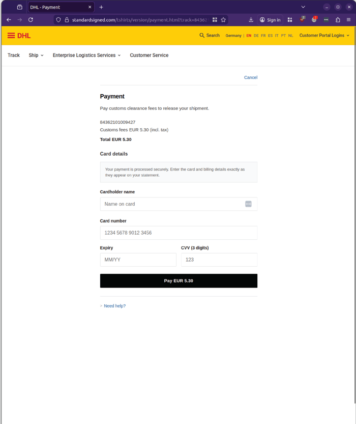 DHL - 0426 - payment