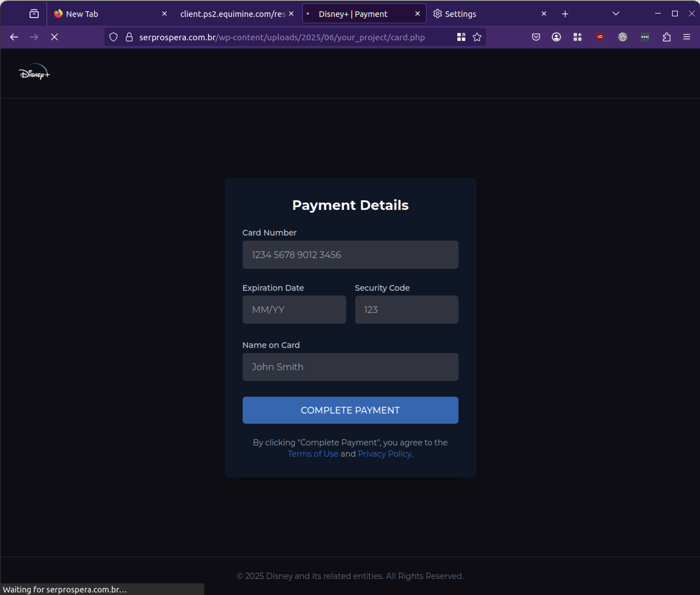 DISNEY STACKER - 0625 - payment details
