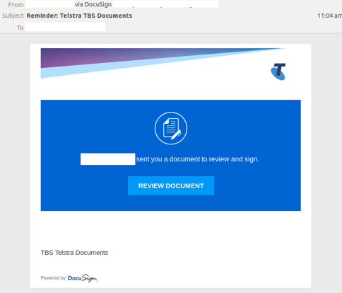 DOcusign, Telstra scam