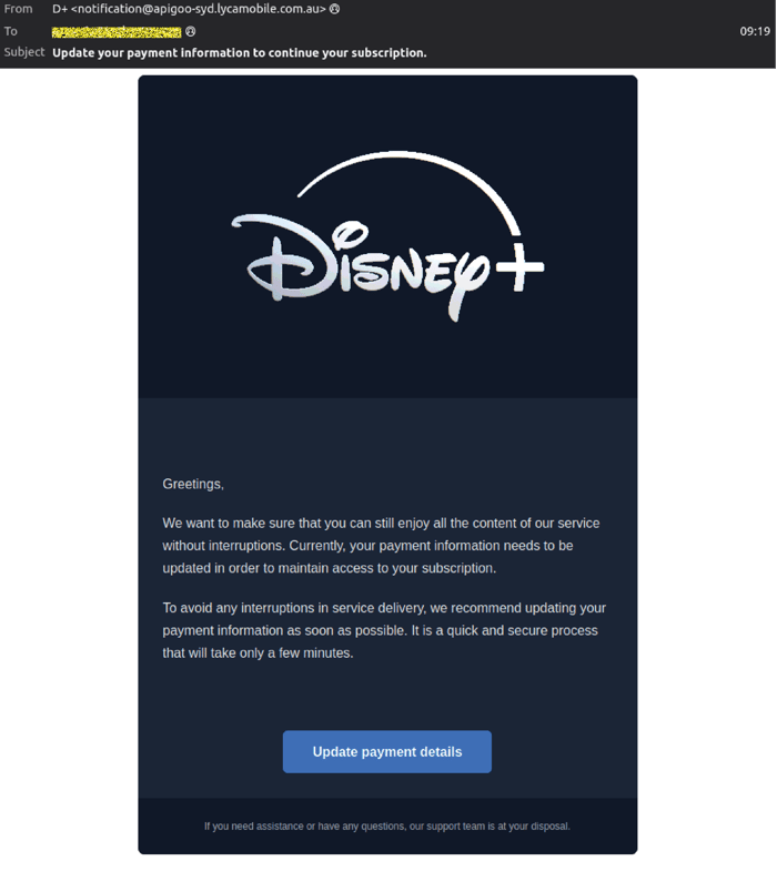 Disney+ - 0825 - email