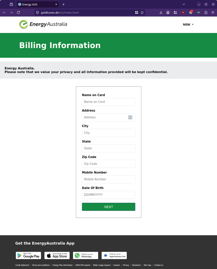 Energy Australia - 0726 - billing information capture