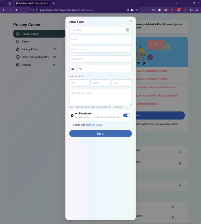 Facebook - 0625 - Phishing Page - Personal Details