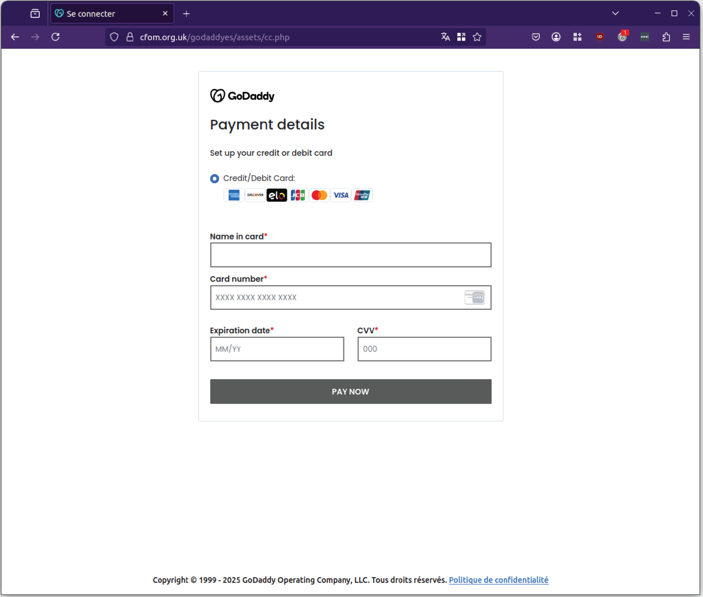 Phishing Scam Spoofs GoDaddy Billing Alert