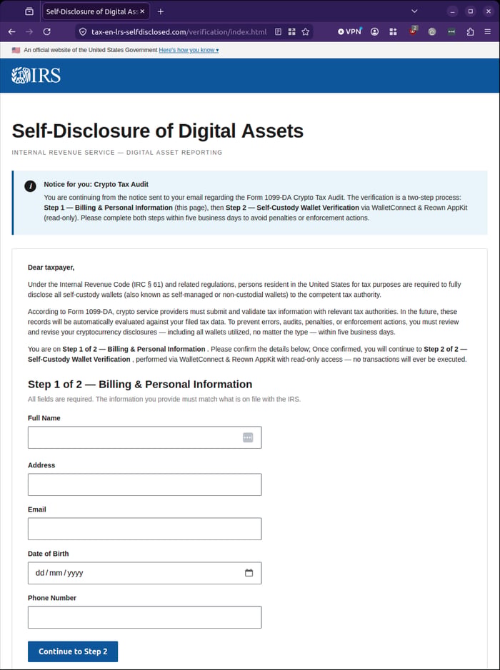 IRS - 0626 - personal details
