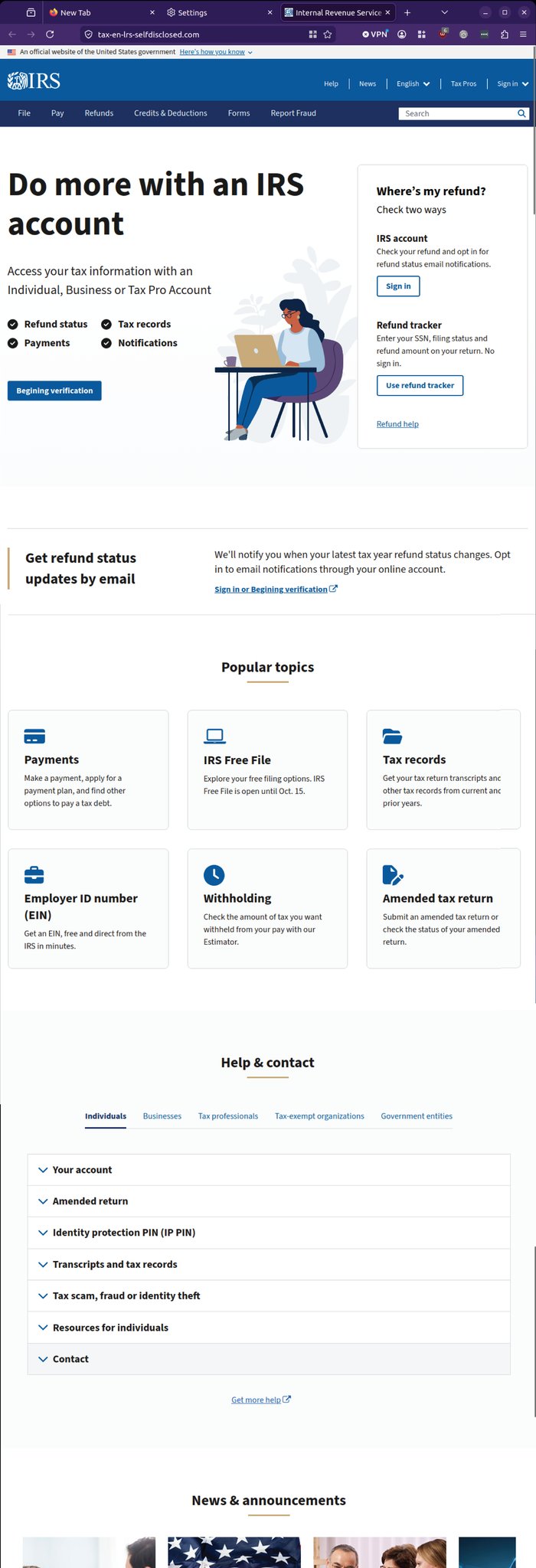 IRS - 0626 - spoofed site
