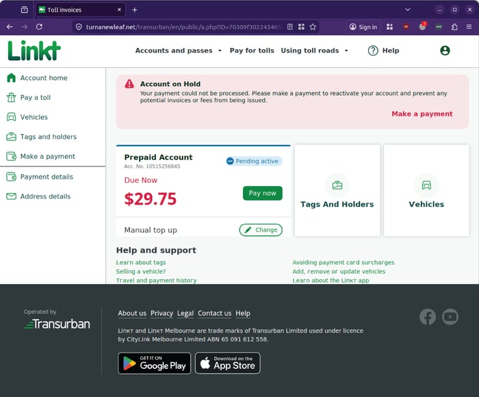 Linkt - 0426 - account on hold page-1