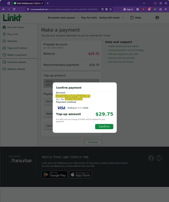 Linkt - 0426 - confirm payment page