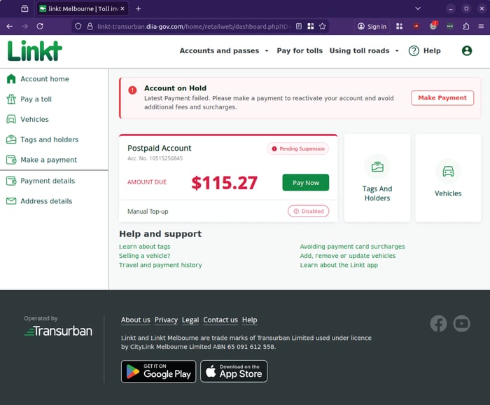 Linkt- 1225 - accountonhold