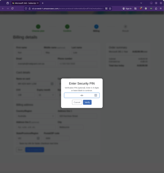 M365 renewal - 0326 - verification PIN