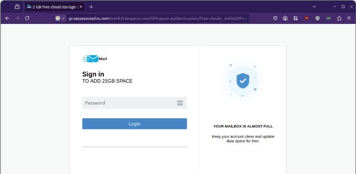 Mailbox Full - 0625 - password