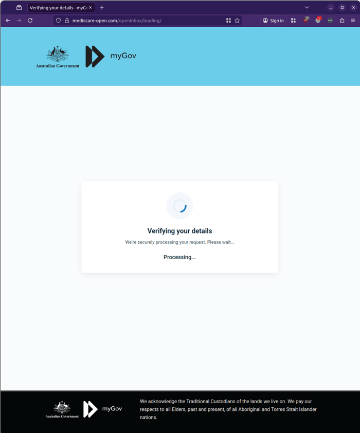 Medicare myGov - 0426 - verification