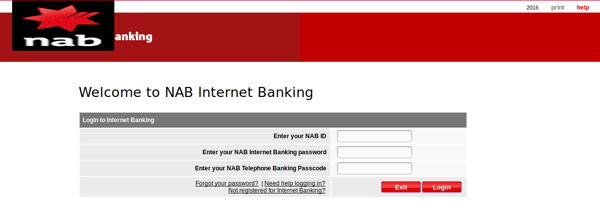 NAB scam page