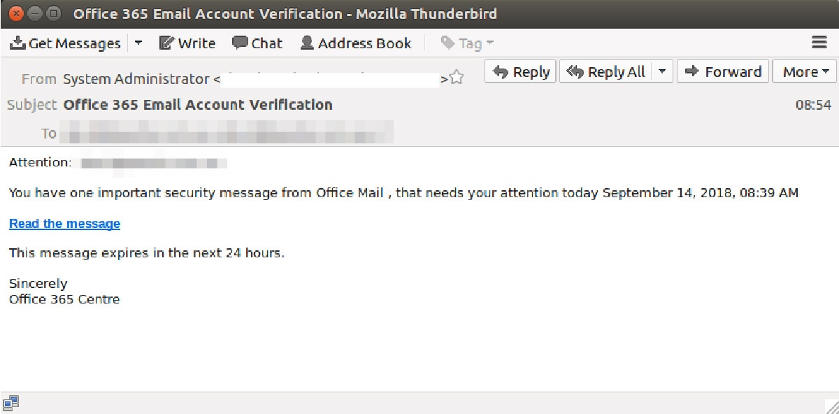 Watch out Another Office 365 Phishing Scam