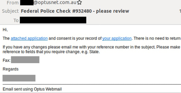 Optus Police Check Scam