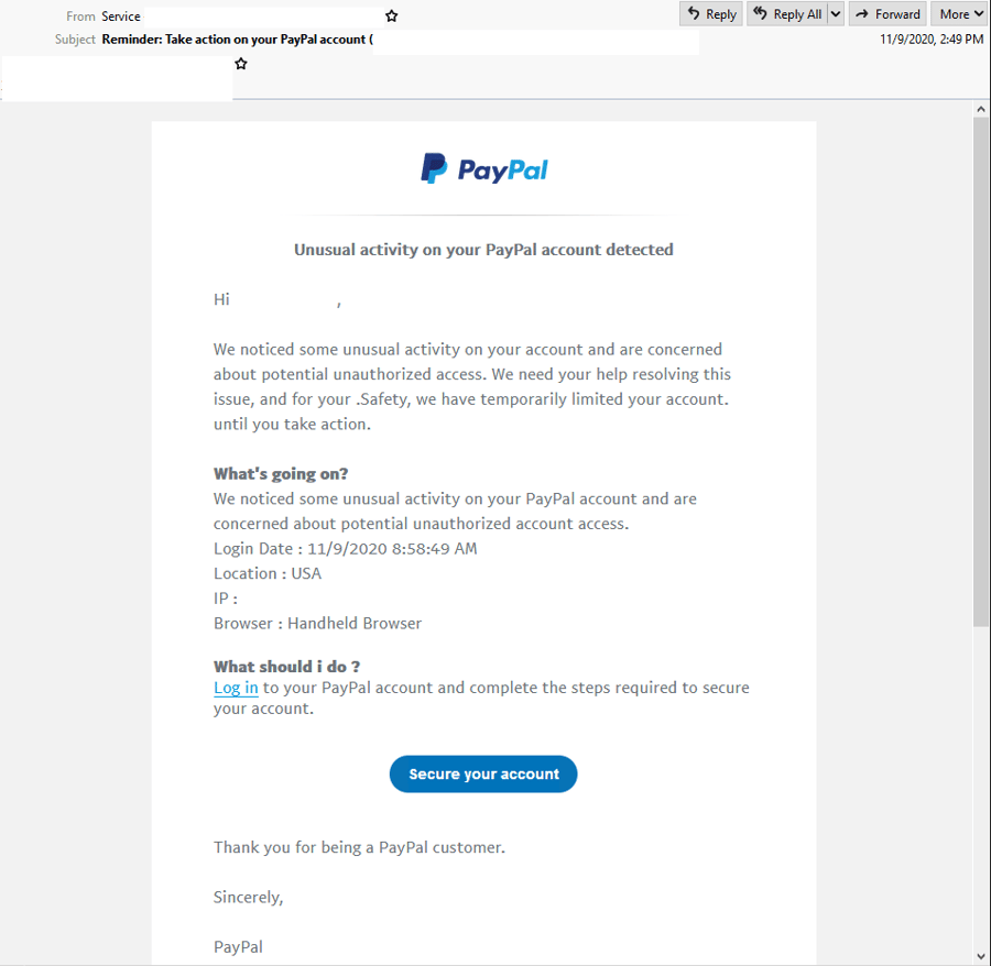 Multistaged PayPalthemed phishing email scam hits inboxes; email