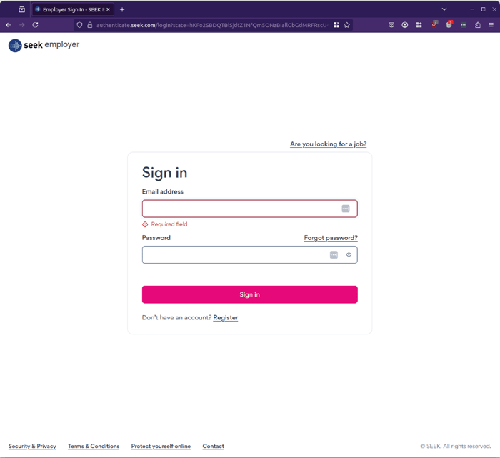 SEEK - 0625 - login-fail
