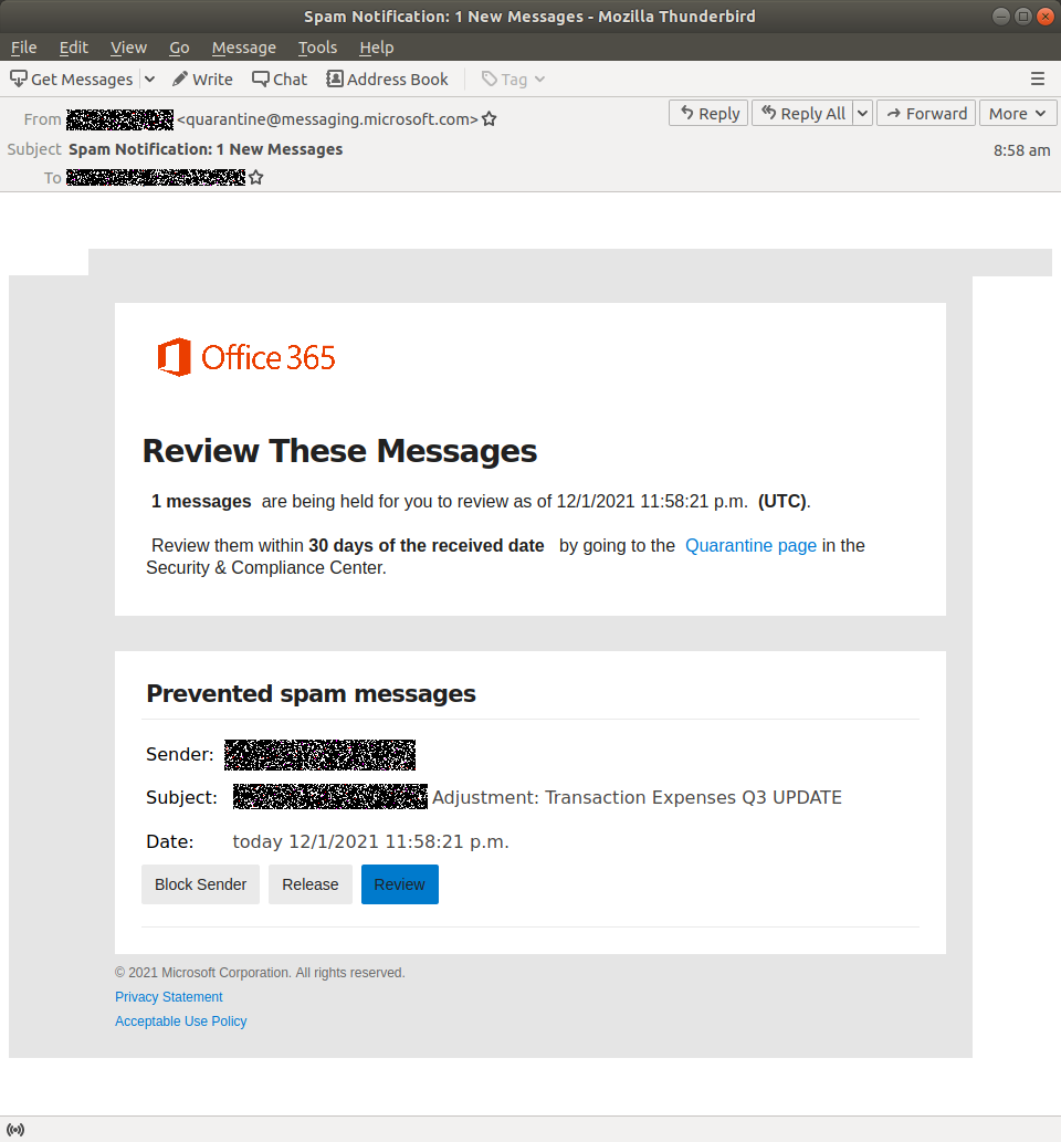 Scammers Mimic Microsoft with ‘Spam Notification’ Phishing Email