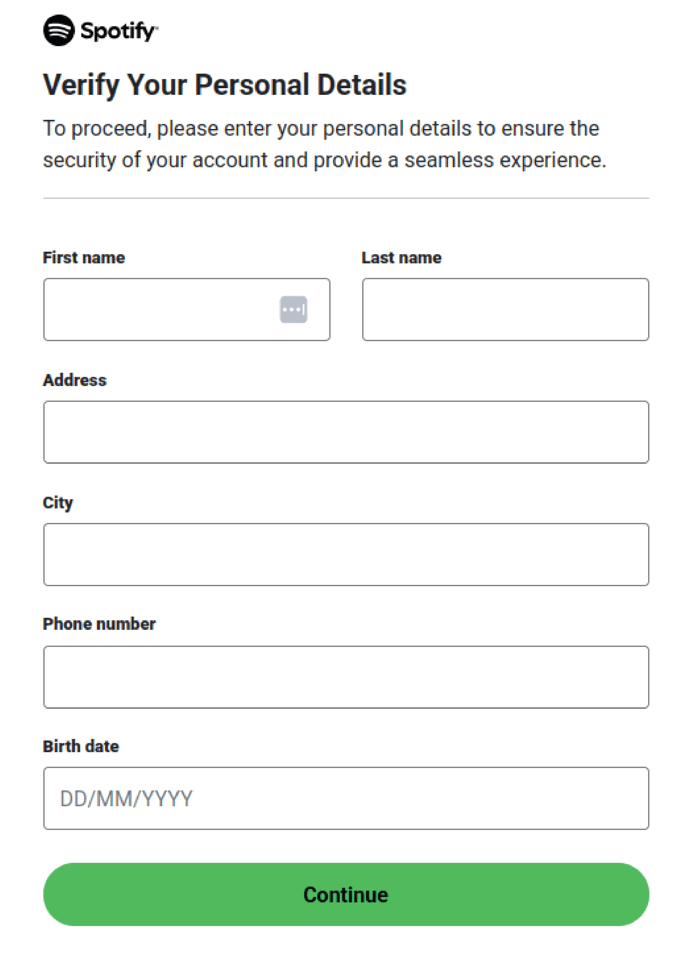 Spotify - 0426 - verify personal details