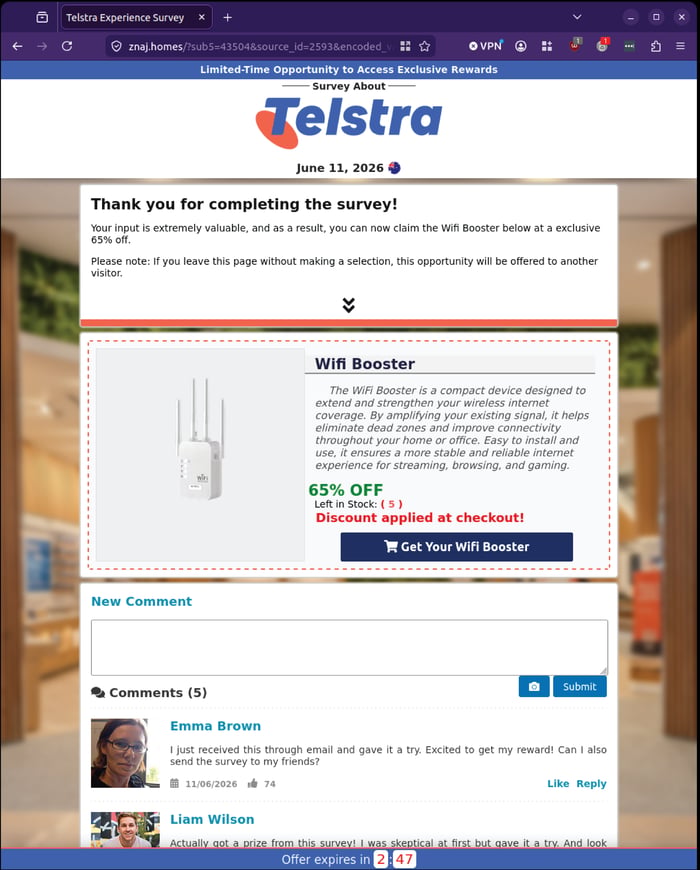 Telstra - 0626 - survey end - thank you