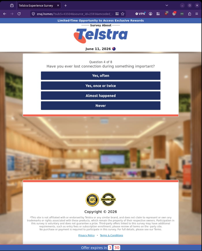Telstra - 0626 - survey question 4