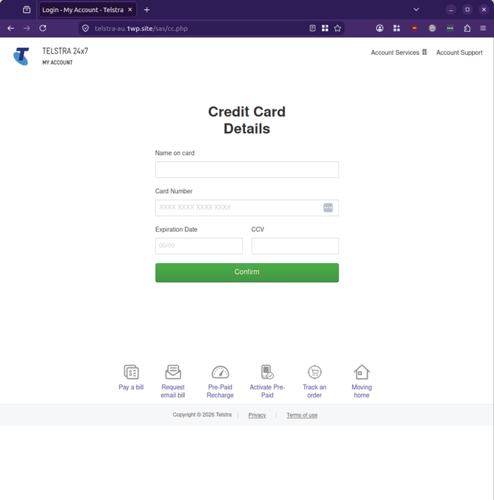 Telstra - 0826 - credit card details