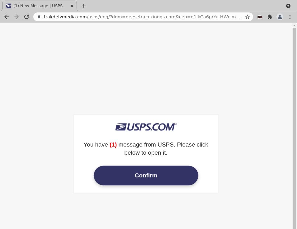 USPS email scam “Missing information and delivery fee”