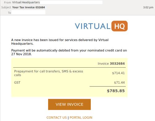 Virtual HQ scam