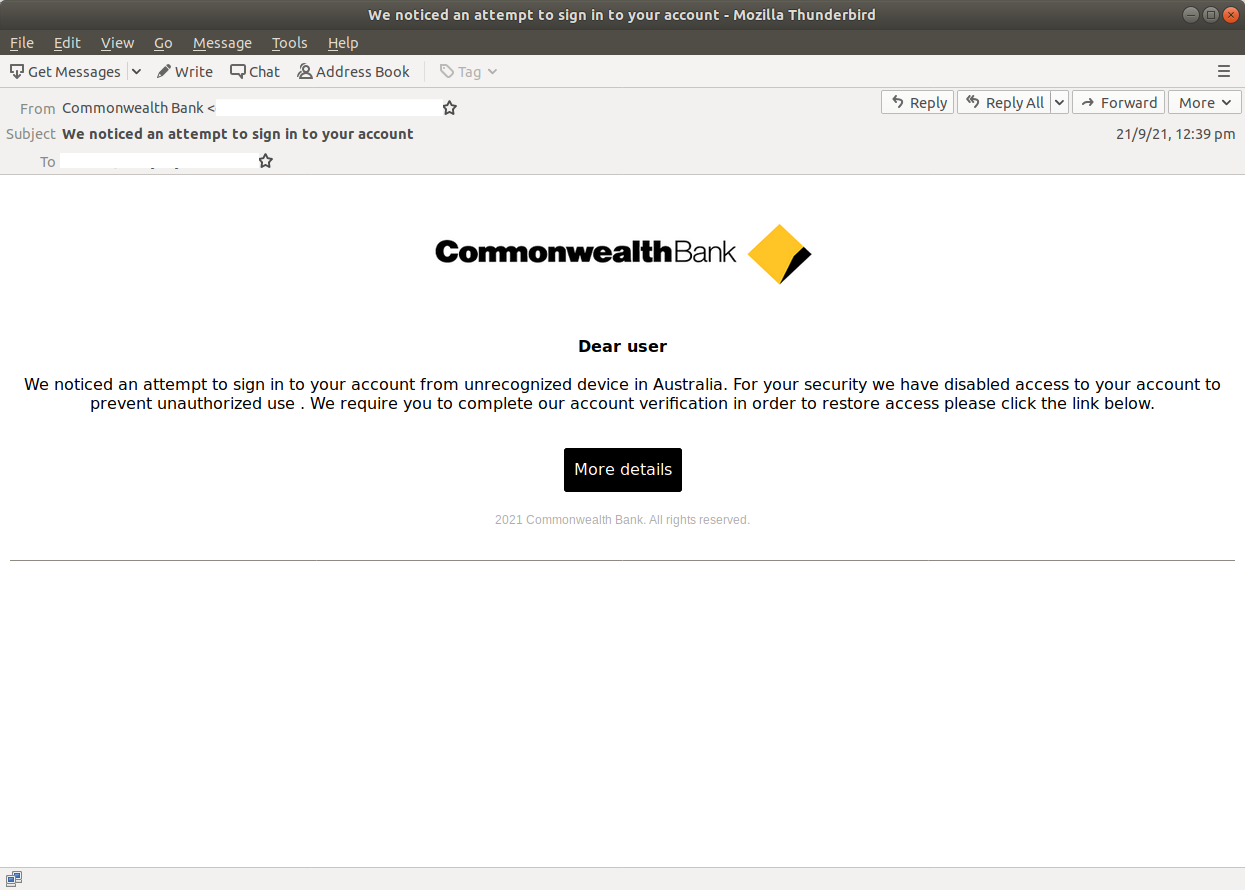 We noticed an attempt to sign in to your account - Mozilla Thunderbird_661